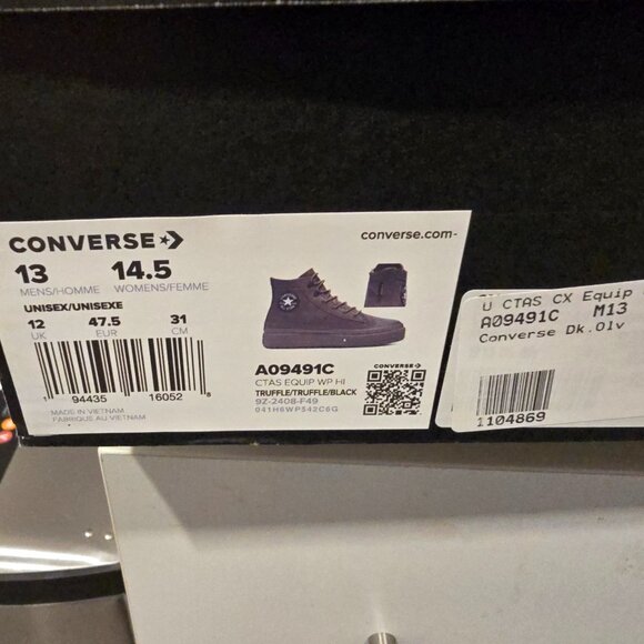 Size 13 - Converse Chuck Taylor All Star Equip Waterproof High Truffle BOOTS NEW - Picture 10 of 15